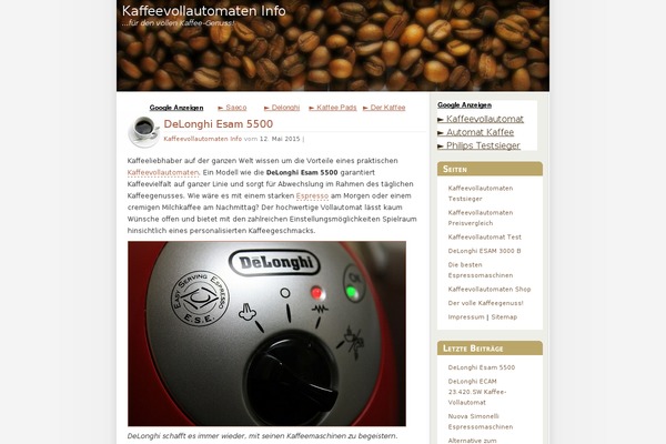 Coffeespot theme site design template sample
