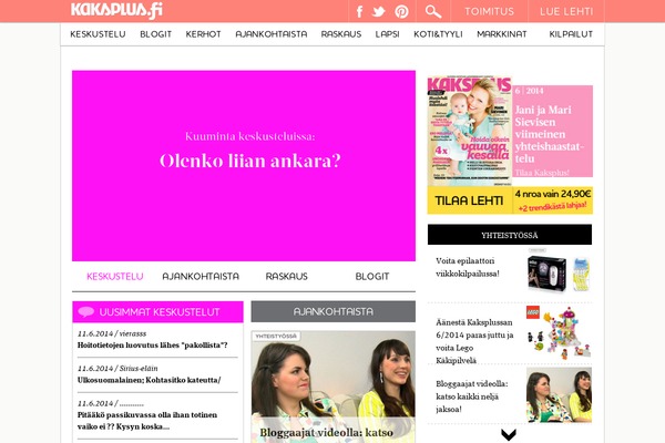 kaksplus.fi site used Om-kaksplus-theme