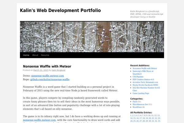 Twenty Ten theme site design template sample