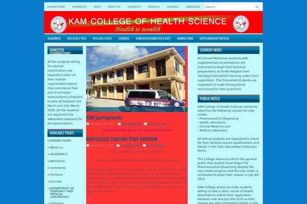 kamcollegeofhealthscience.com site used Wpzine