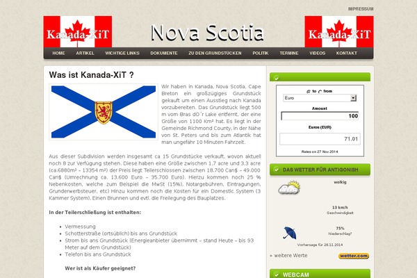 Site using Das Wetter von wetter.com plugin