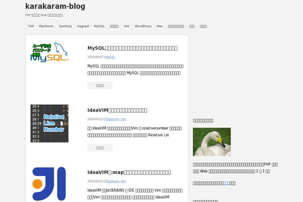 karakaram.com site used Affinger-jet-child
