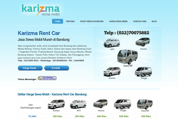 karizmarentcar.com site used Karizma