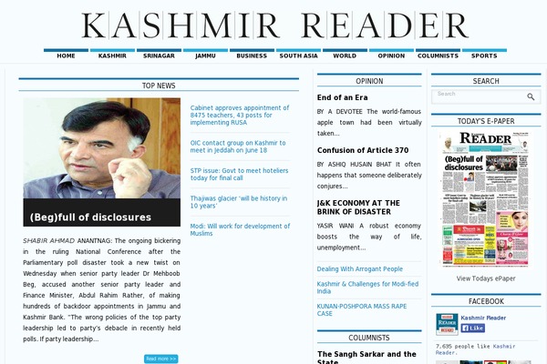 kashmirreader.com site used Advanced Newspaper