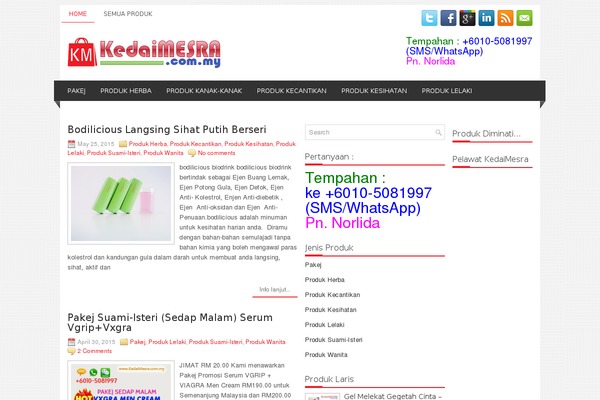 kedaimesra.com.my site used Myshop