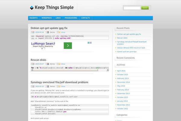 keepthingssimple.net site used Blue and Grey