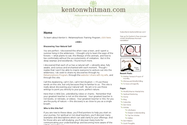 kentonwhitman.com site used Mondo-zen-theme