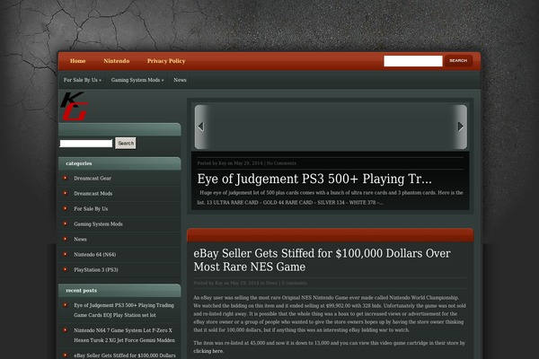 eGamer theme site design template sample