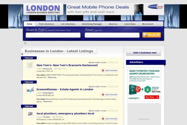 Vantage theme site design template sample