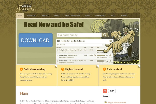 kickasstorrents.eu site used Kat