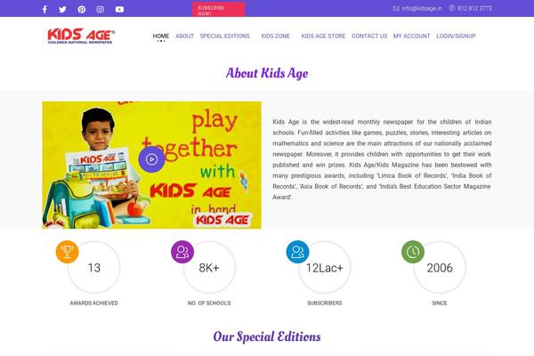 Kids-world theme site design template sample