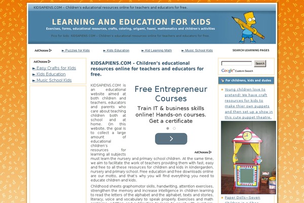 kidsapiens.com site used Pekesapiens2