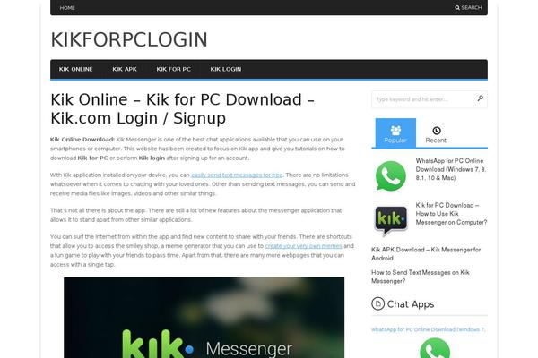 kikforpclogin.com site used Amzola