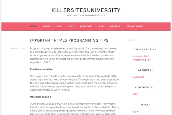 Sela theme site design template sample