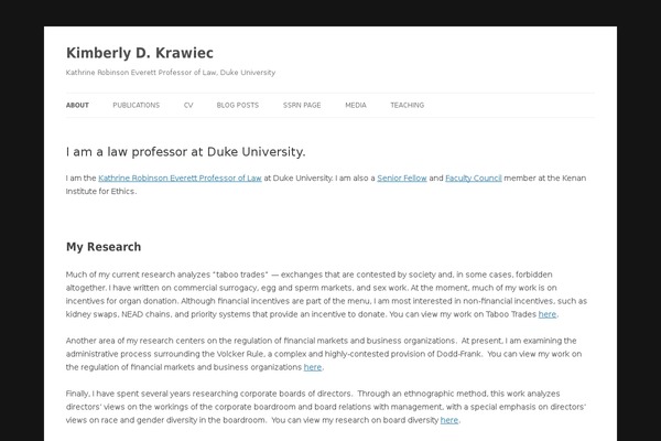 kimberlydkrawiec.org site used Twenty Twelve