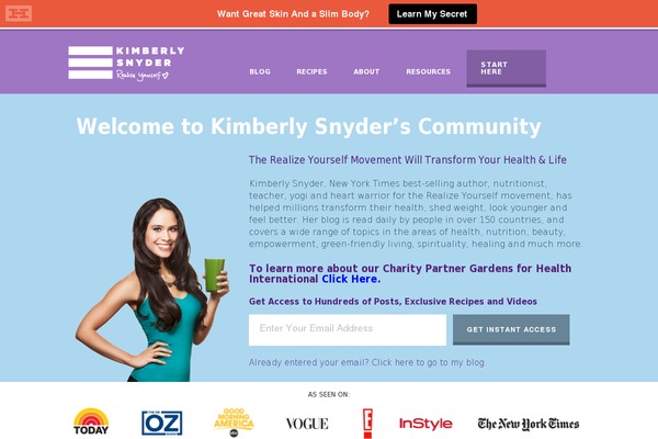 kimberlysnyder.net site used Solluna