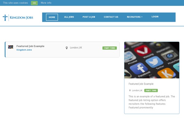 Jobify theme site design template sample