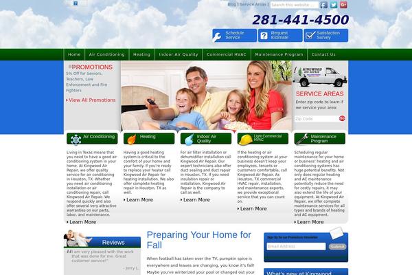 kingwoodairrepair.com site used Genesis-sandbox-html5