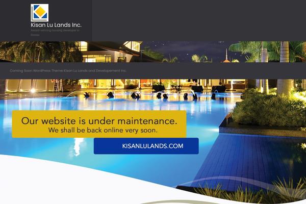 kisanlulands.com site used Coming-soon-lite
