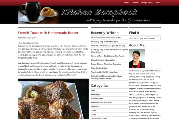 kitchenscrapbook.com site used Vertigo-red-3column
