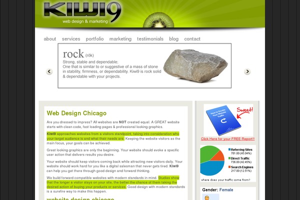 kiwi9.com site used Design
