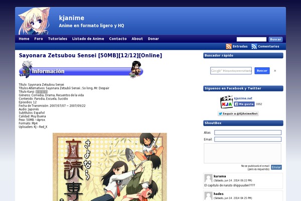 kjanime.net site used Heatmaptheme
