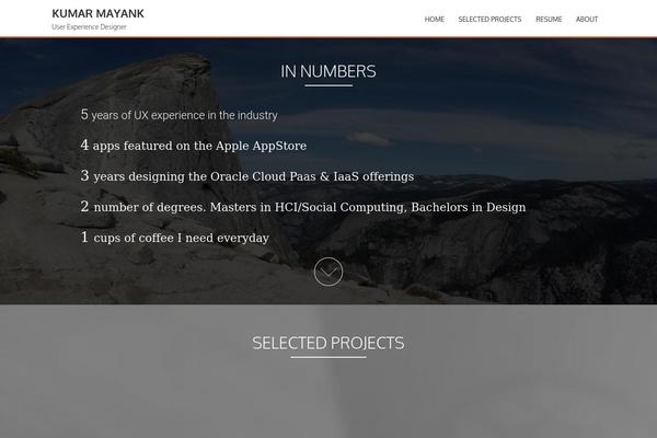 kmayank.com site used Fukasawa-child