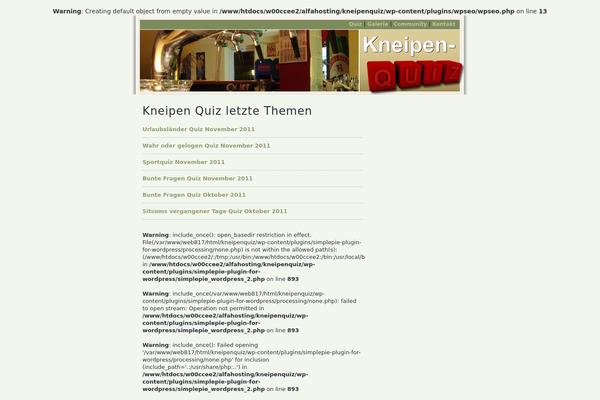 kneipenquiz.org site used Connections-texthelden