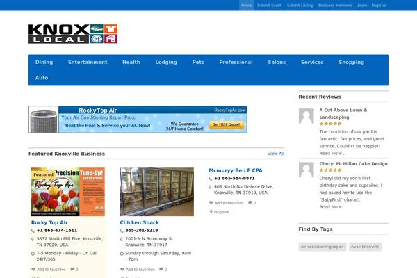 Directory theme site design template sample
