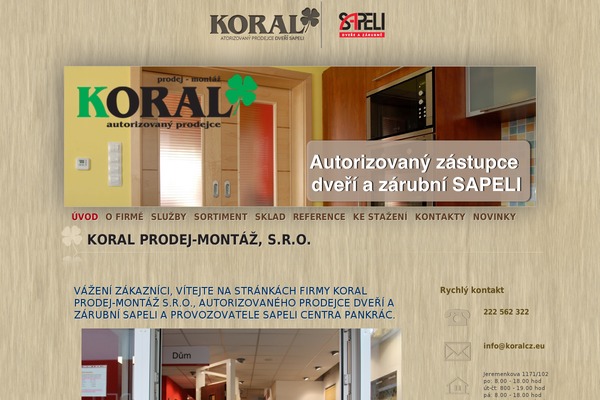 Koral website example screenshot