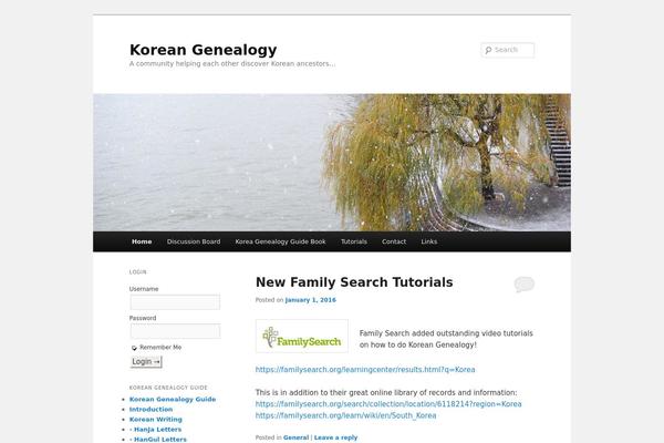 koreangenealogy.org site used Twenty Eleven