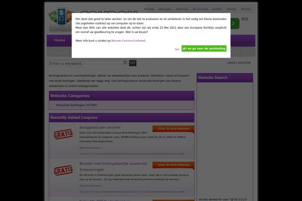 Site using Cookie-warning plugin