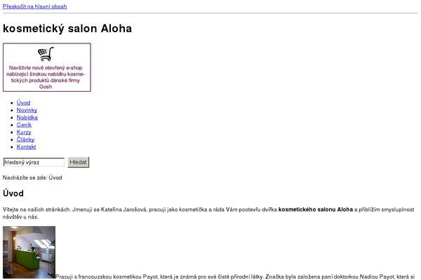 kosmetika-aloha.cz site used Aloha