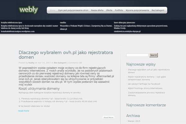 Webly theme site design template sample