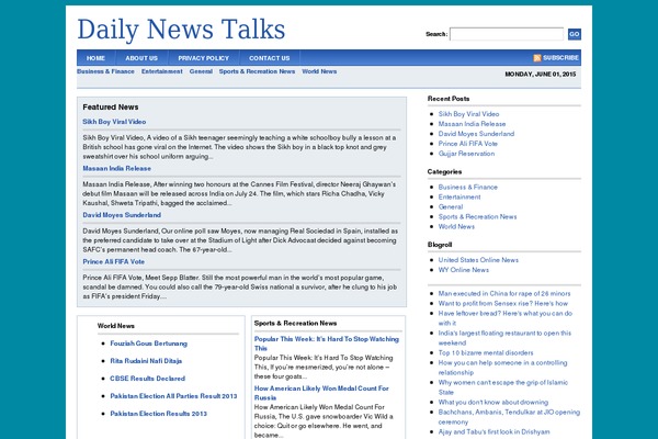 News theme site design template sample