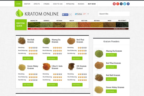 kratomonline.org site used Minimer