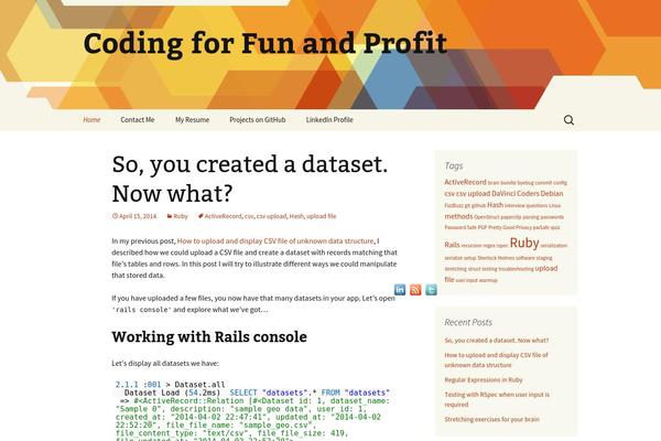 Twenty Thirteen theme site design template sample