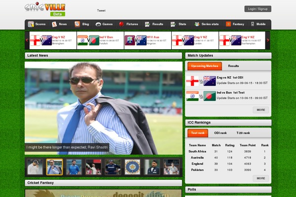 krishcricket.com site used Cricville