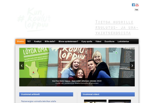 kunkoululoppuu.fi site used Nyt