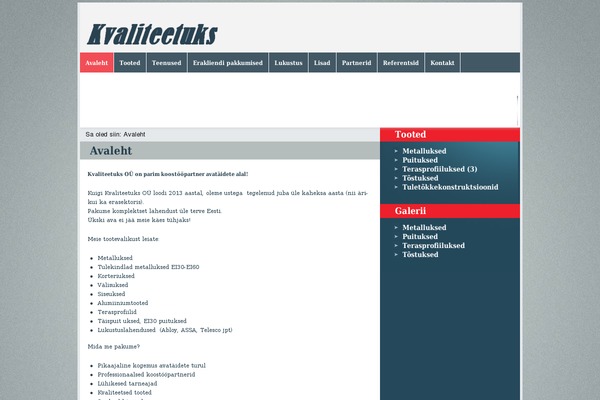 kvaliteetuks.ee site used Kvaliteetuks