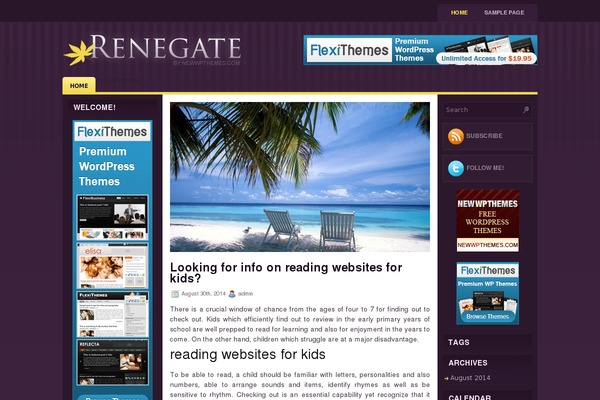 Renegate theme site design template sample