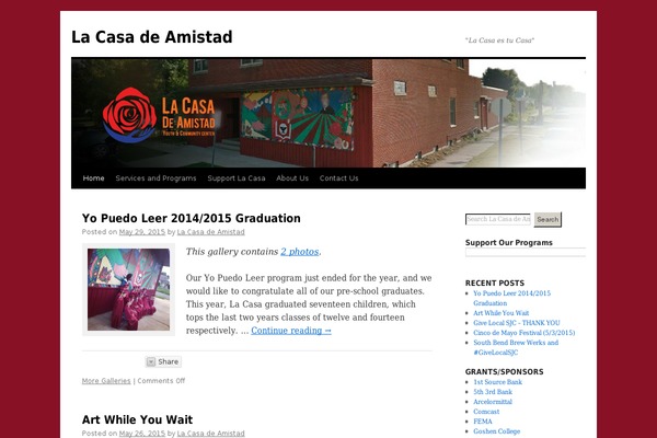 Twenty Ten theme site design template sample