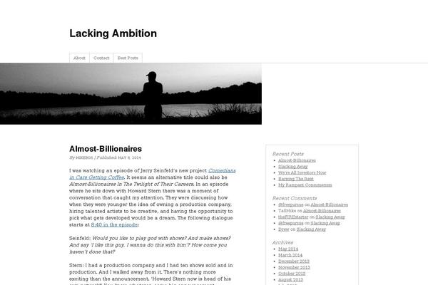 lackingambition.com site used Thematic
