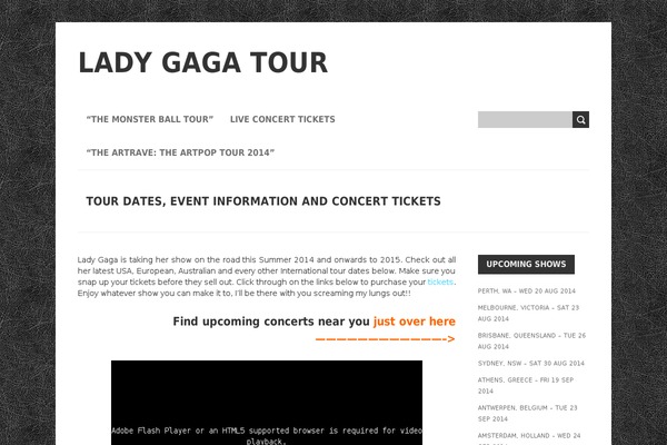 ladygagatour.net site used BoldR Lite