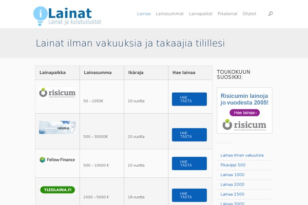 lainaaege.fi site used Cake