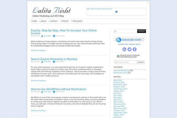 Site using FeedBurner Footer SlideUp plugin