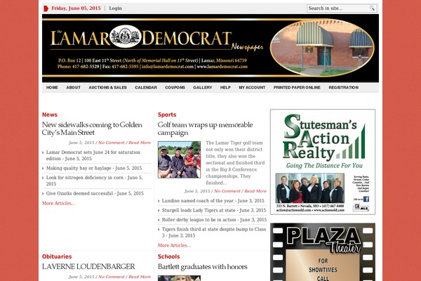 lamardemocrat.com site used Wpnewspaper2