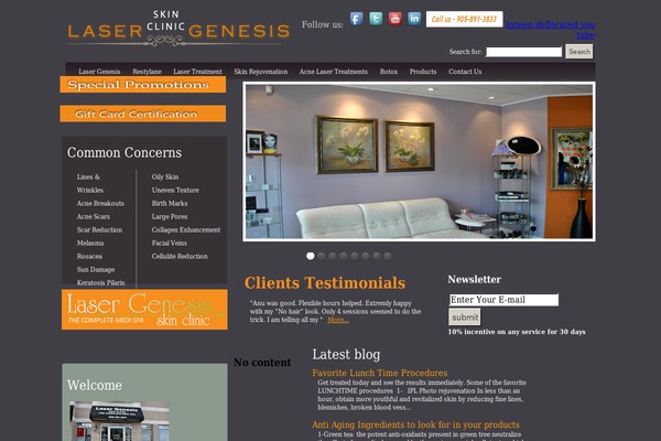 Laser theme site design template sample