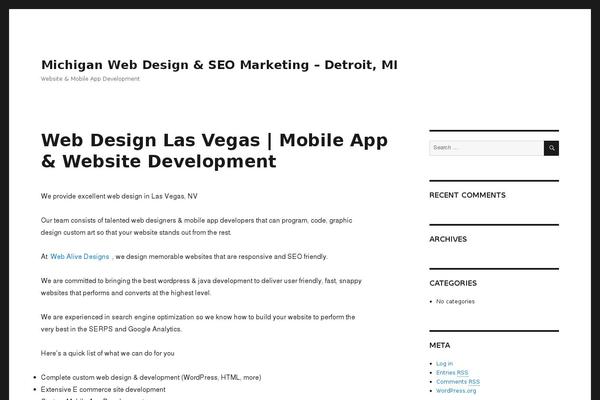 Twenty Sixteen theme site design template sample