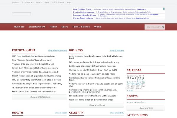 Gadgetine theme site design template sample